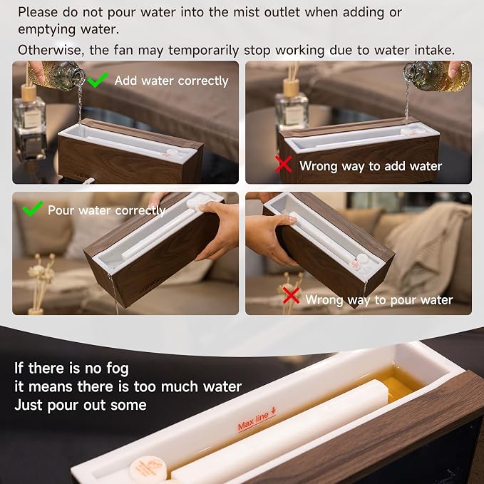 Fireplace Flame Air Diffuser Humidifier,7 Colors Aromatherapy Essential Oil Diffuser,Ultrasonic with Timer for