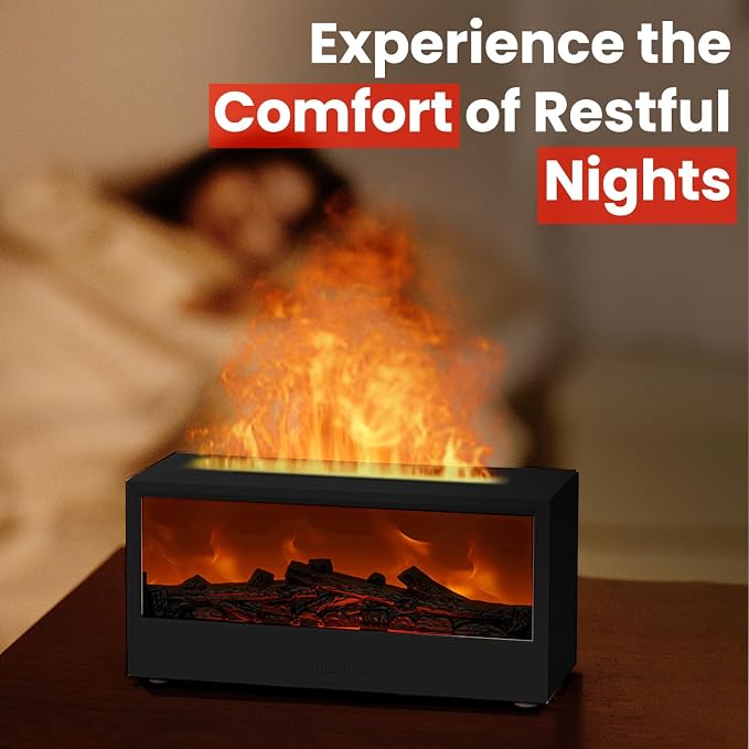 Fireplace Flame Diffuser Air Humidifier, Essential Oil Diffuser with 7 Colors Light & Timer, alternate product view 5