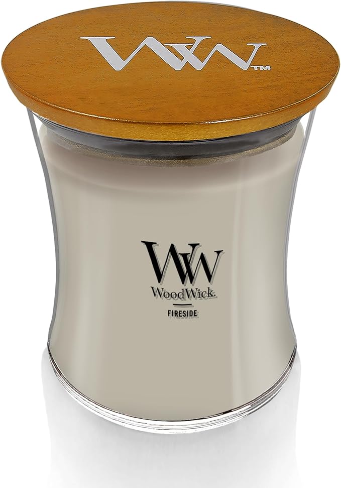Fireside Holiday Candle Gifts for Women and Men, 9.7 oz Medium Hourglass Candle with Crackling Wick, alternate product view 2
