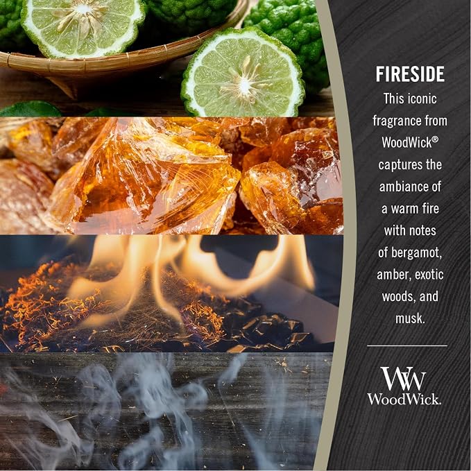 Fireside Holiday Candle Gifts for Women and Men, 9.7 oz Medium Hourglass Candle with Crackling Wick, alternate product view 3