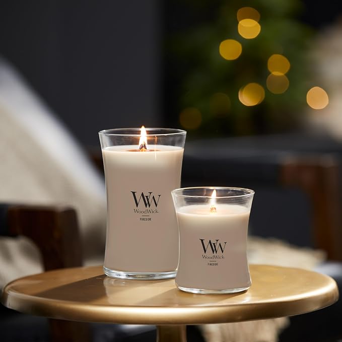 Fireside Holiday Candle Gifts for Women and Men, 9.7 oz Medium Hourglass Candle with Crackling Wick, alternate product view 5