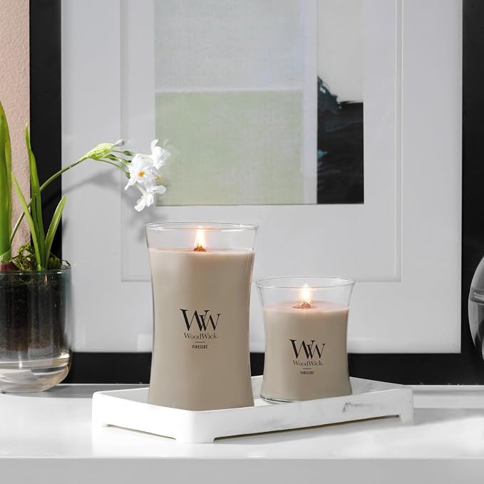 Fireside Holiday Candle Gifts for Women and Men, 9.7 oz Medium Hourglass Candle with Crackling Wick, alternate product view 8