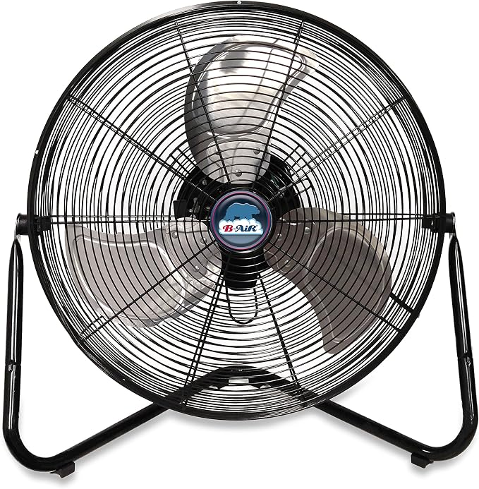Firtana 20" High Velocity Electric Garage Floor Fan for Industrial and Home Use with 3-Speeds and Tilt Adjustable Fan Head