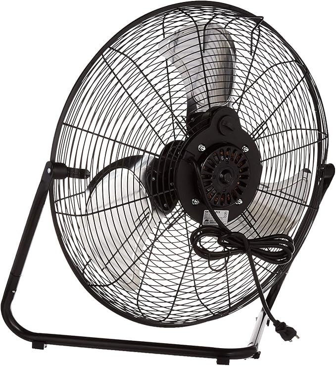 Firtana 20" High Velocity Electric Garage Floor Fan for Industrial and Home Use with 3-Speeds and Tilt Adjustable Fan Head