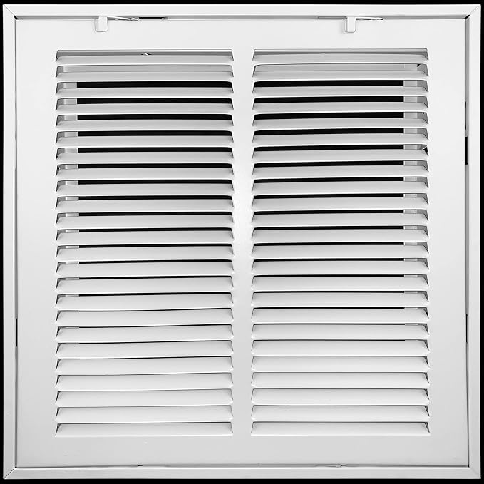 Fits 12x12 Duct Opening | Steel Return Air Filter Grille by [Removable Door] for 1-inch Filters | Vent Cover Grill | White |