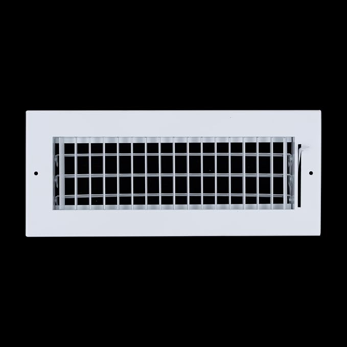 Fits 12x4 Duct Opening Steel Adjustable Air Supply Grille by | Register Vent Cover Grill for Sidewall and Ceiling | White |