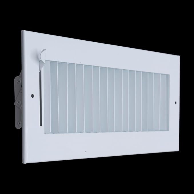 Fits 12x4 Duct Opening Steel Adjustable Air Supply Grille by | Register Vent Cover Grill for Sidewall and Ceiling | White |
