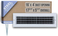 Fits 16x4 Duct Opening Steel Adjustable Air Supply Grille by | Register Vent Cover Grill for Sidewall and Ceiling | White |