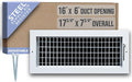 Fits 16x6 Duct Opening Steel Adjustable Air Supply Grille by | Register Vent Cover Grill for Sidewall and Ceiling | White |