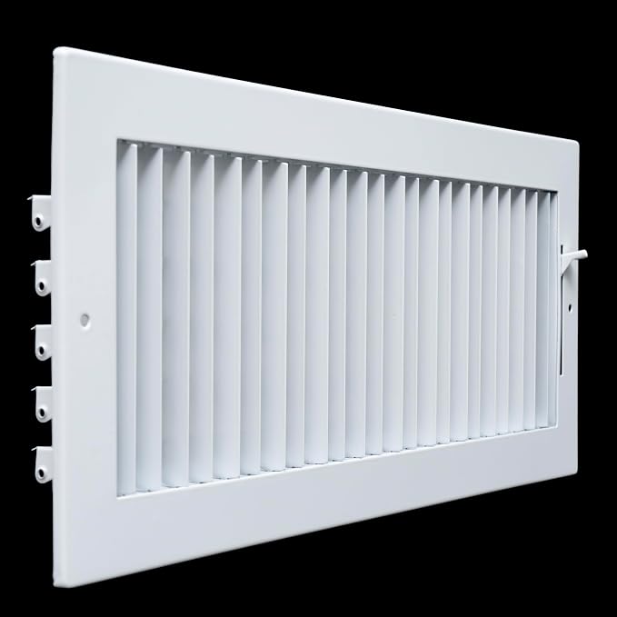 Fits 16x6 Duct Opening Steel Adjustable Air Supply Grille by | Register Vent Cover Grill for Sidewall and Ceiling | White |