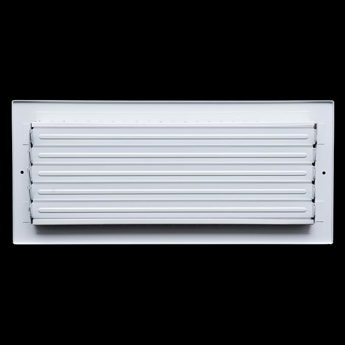 Fits 16x6 Duct Opening Steel Adjustable Air Supply Grille by | Register Vent Cover Grill for Sidewall and Ceiling | White |