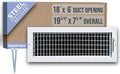 Fits 18x6 Duct Opening Steel Adjustable Air Supply Grille by | Register Vent Cover Grill for Sidewall and Ceiling | White |