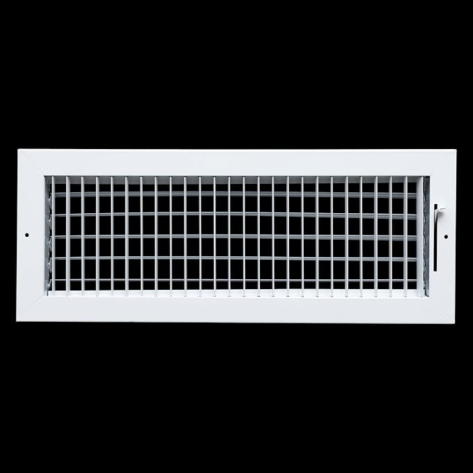Fits 18x6 Duct Opening Steel Adjustable Air Supply Grille by | Register Vent Cover Grill for Sidewall and Ceiling | White |