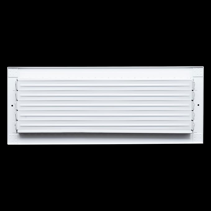 Fits 18x6 Duct Opening Steel Adjustable Air Supply Grille by | Register Vent Cover Grill for Sidewall and Ceiling | White |