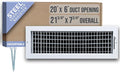 Fits 20x6 Duct Opening Steel Adjustable Air Supply Grille by | Register Vent Cover Grill for Sidewall and Ceiling | White |