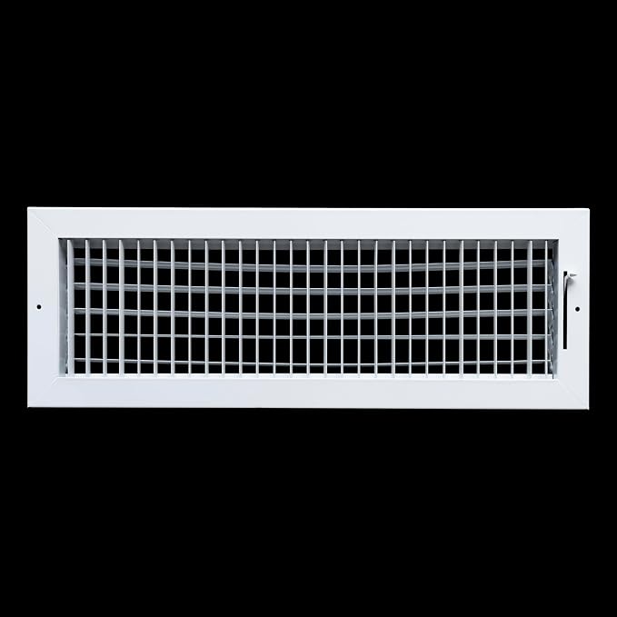Fits 20x6 Duct Opening Steel Adjustable Air Supply Grille by | Register Vent Cover Grill for Sidewall and Ceiling | White |