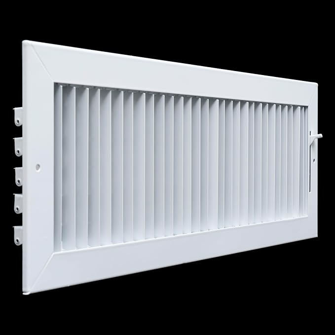 Fits 20x6 Duct Opening Steel Adjustable Air Supply Grille by | Register Vent Cover Grill for Sidewall and Ceiling | White |