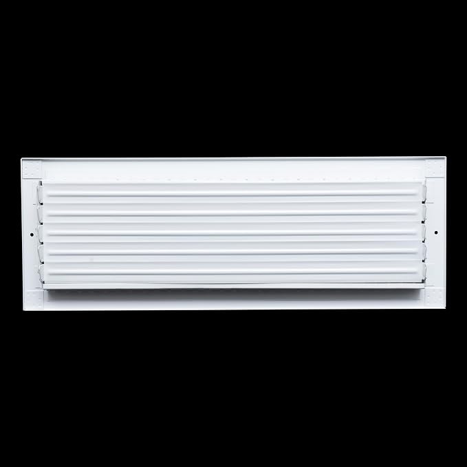 Fits 20x6 Duct Opening Steel Adjustable Air Supply Grille by | Register Vent Cover Grill for Sidewall and Ceiling | White |