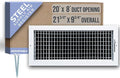 Fits 20x8 Duct Opening Steel Adjustable Air Supply Grille by | Register Vent Cover Grill for Sidewall and Ceiling | White |