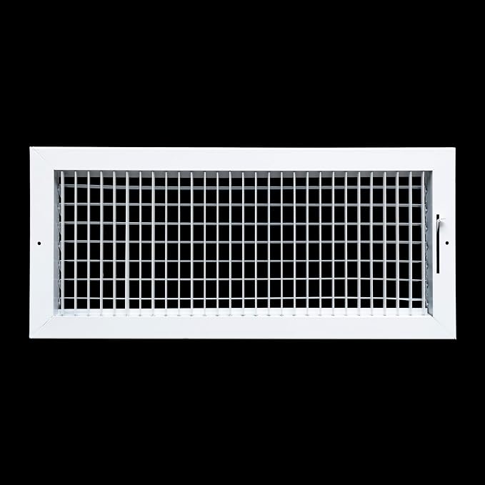 Fits 20x8 Duct Opening Steel Adjustable Air Supply Grille by | Register Vent Cover Grill for Sidewall and Ceiling | White |