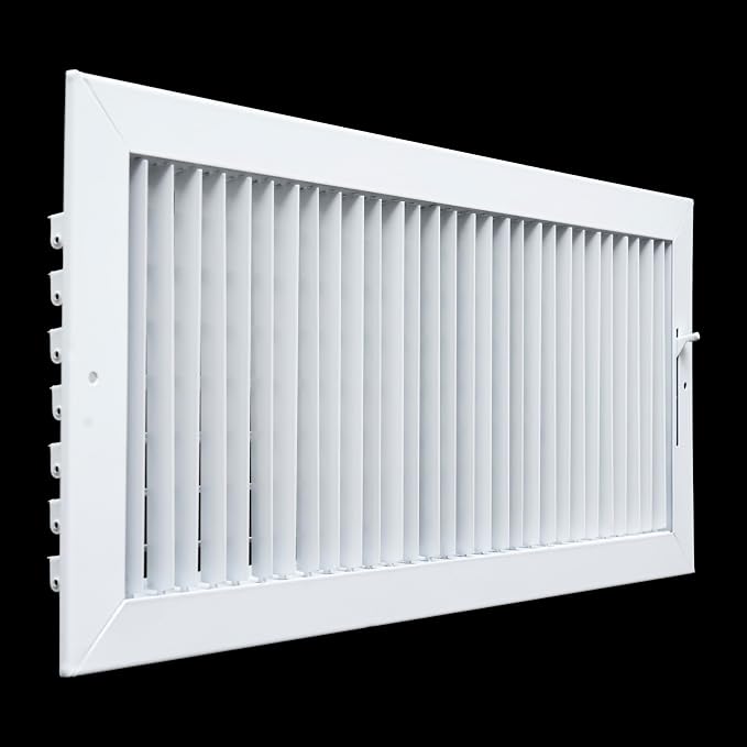 Fits 20x8 Duct Opening Steel Adjustable Air Supply Grille by | Register Vent Cover Grill for Sidewall and Ceiling | White |
