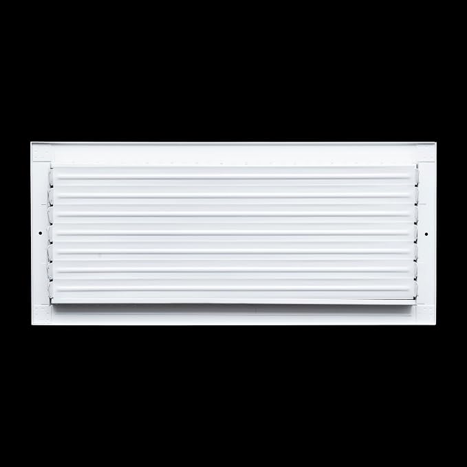 Fits 20x8 Duct Opening Steel Adjustable Air Supply Grille by | Register Vent Cover Grill for Sidewall and Ceiling | White |