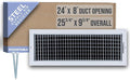 Fits 24x8 Duct Opening Steel Adjustable Air Supply Grille by | Register Vent Cover Grill for Sidewall and Ceiling | White |