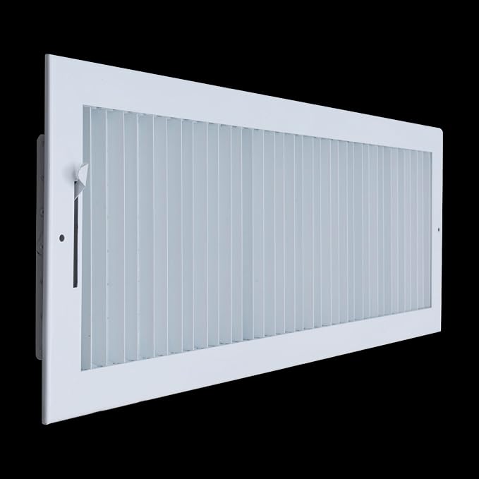 Fits 24x8 Duct Opening Steel Adjustable Air Supply Grille by | Register Vent Cover Grill for Sidewall and Ceiling | White |