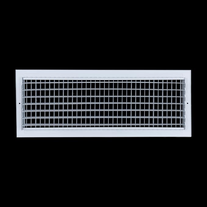 Fits 24x8 Duct Opening Steel Adjustable Air Supply Grille by | Register Vent Cover Grill for Sidewall and Ceiling | White |