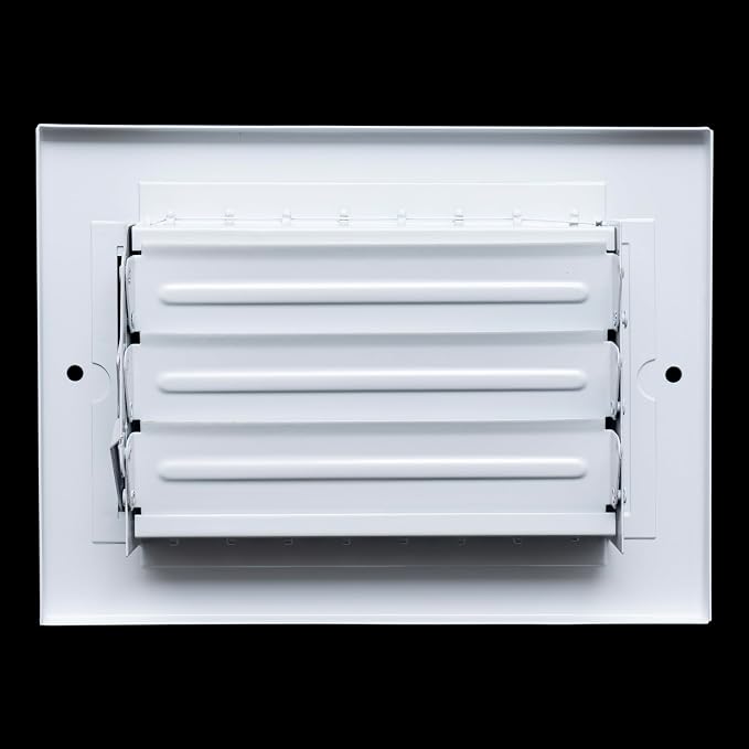 Fits 6x4 Duct Opening Steel Adjustable Air Supply Grille by | Register Vent Cover Grill for Sidewall and Ceiling | White |