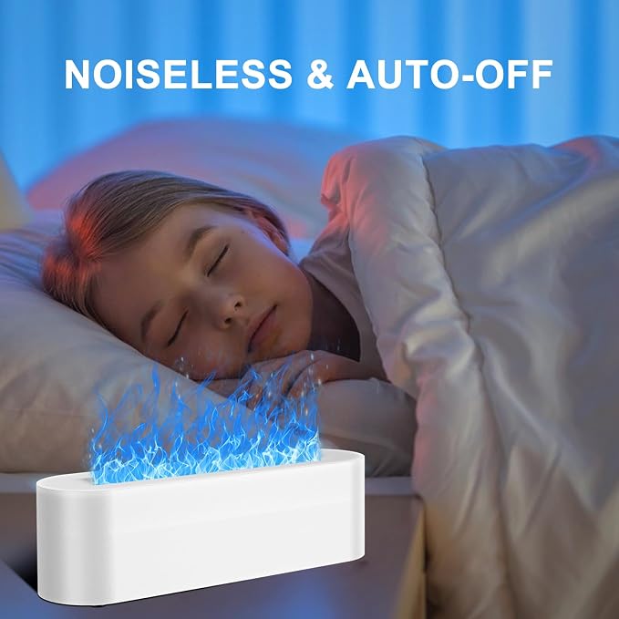 Flame Air Aroma Diffuser Humidifier, Upgraded 7 Flame Colors Aromatherapy Aroma Diffusers for Home, Bedroom, Office, Yoga