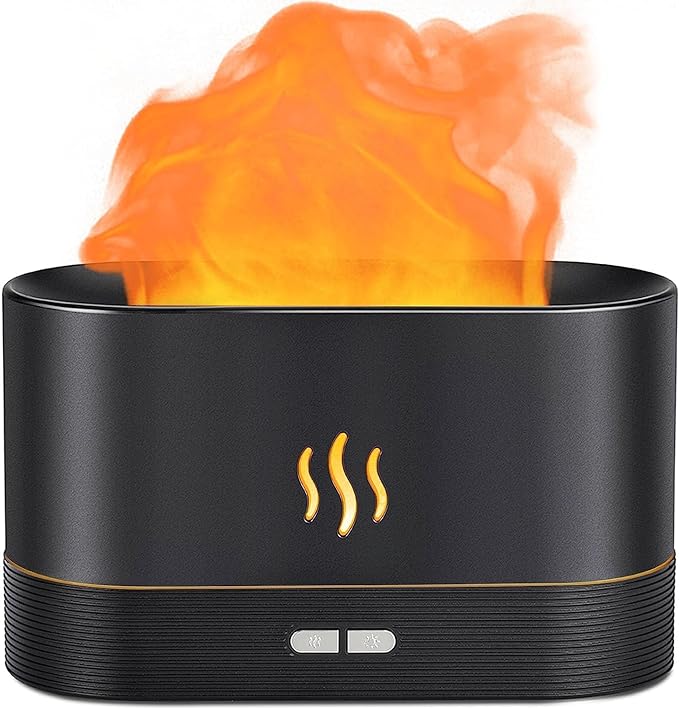 Flame Air Diffuser Humidifier,Upgraded Scent Diffuser for Essential Oils,Ultrasonic Aromatherapy,Fire Mist Humidi with 2