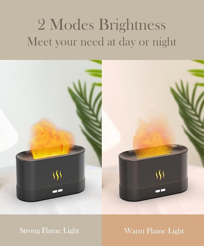 Flame Air Diffuser Humidifier,Upgraded Scent Diffuser for Essential Oils,Ultrasonic Aromatherapy,Fire Mist Humidi with 2