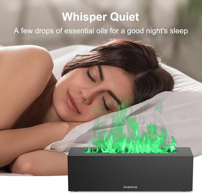 Flame Diffuser for Essential Oils - 200ml Ultrasonic Aroma Diffusers with 7 Color Flame Light Aromatherapy Diffuser & Cool