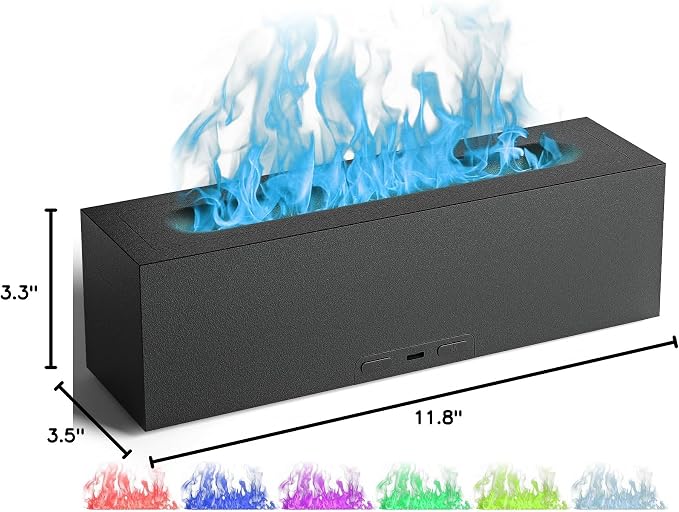 Flame Diffuser for Essential Oils - 200ml Ultrasonic Aroma Diffusers with 7 Color Flame Light Aromatherapy Diffuser & Cool