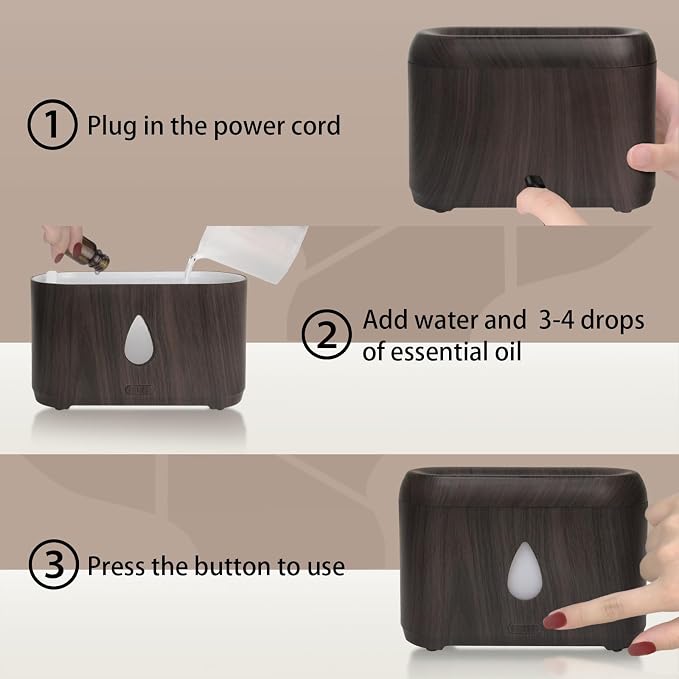 Flame Diffuser for Essential Oils, 200ml Ultrasonic Aroma Diffusers with Cool Mist, alternate product view 3