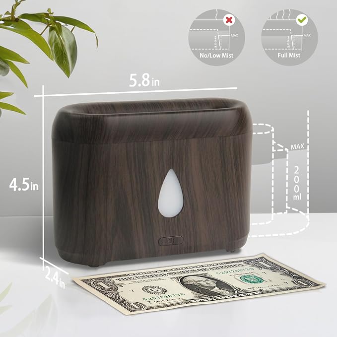 Flame Diffuser for Essential Oils, 200ml Ultrasonic Aroma Diffusers with Cool Mist, alternate product view 4
