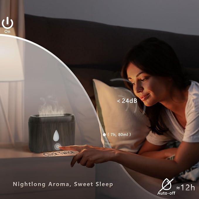 Flame Diffuser for Essential Oils, 200ml Ultrasonic Aroma Diffusers with Cool Mist, alternate product view 5