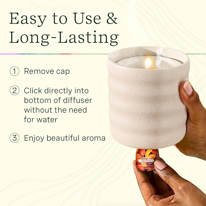 Flameless Candle Aromatherapy Essential Oil Diffuser with 2 ClickWick Essential Oil Blends, alternate product view 6
