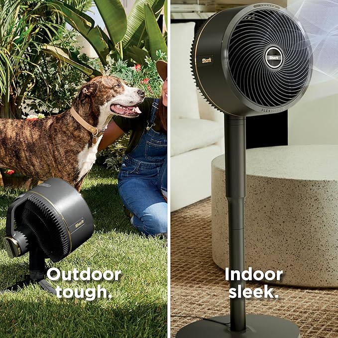 FlexBreeze Fan - Indoor & outdoor oscillating fan, pedestal & tabletop, corded & cordless portable fan with outdoor InstaCool