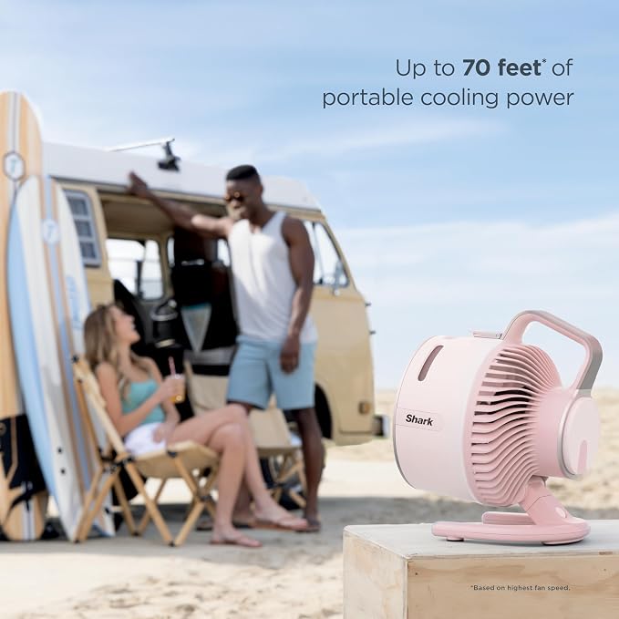 FlexBreeze HydroGo Fan & Travel Bag — Ultra-powerful portable fan with indoor + outdoor evaporative mist. Corded & cordless