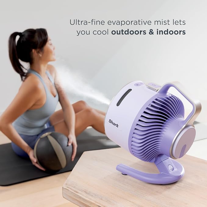 FlexBreeze HydroGo Fan & Travel Bag — Ultra-powerful portable fan with indoor + outdoor evaporative mist. Corded & cordless