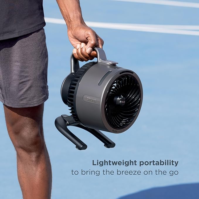 FlexBreeze HydroGo Fan & Travel Bag — Ultra-powerful portable fan with indoor + outdoor evaporative mist. Corded & cordless