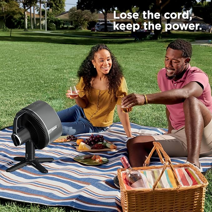 FlexBreeze TableMate Portable Tabletop Fan, Outdoor, Indoor, Corded & Cordless Tabletop Fan, Quiet, Powerful, 70ft Range, Up