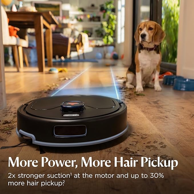 FlexClean FurForce Robot Vacuum & Mop with No Tangle Pet Brush Roll, LiDAR Navigation & Liftable Pad for Pet Hair Removal on