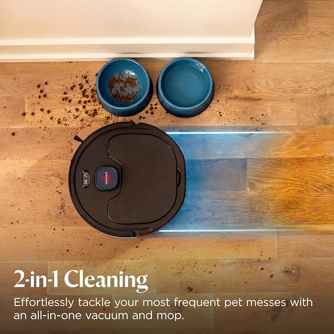 FlexClean FurForce Robot Vacuum & Mop with No Tangle Pet Brush Roll, LiDAR Navigation & Liftable Pad for Pet Hair Removal on