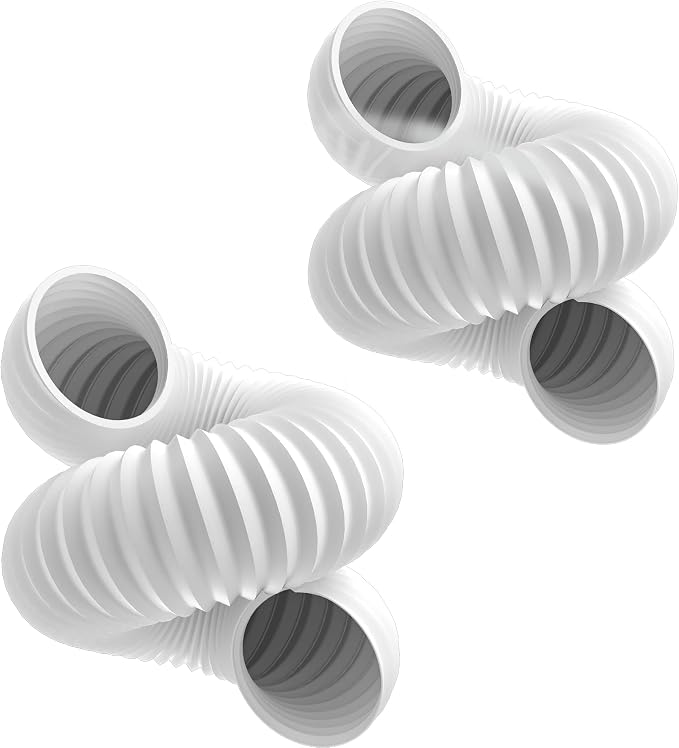 Flexible AC Hose 2 Pack: 5.9" Diameter Counterclockwise AC Hose, Length to 80", Portable Air Conditioner Vent Hose Compatible