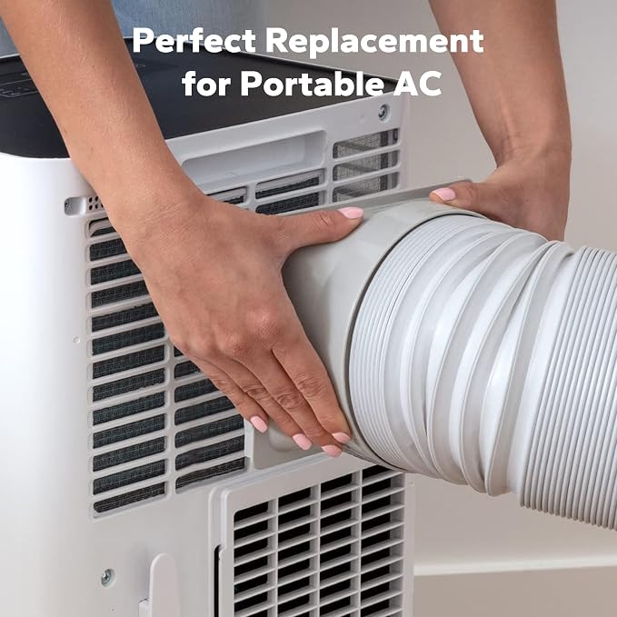 Flexible AC Hose 2 Pack: 5.9" Diameter Counterclockwise AC Hose, Length to 80", Portable Air Conditioner Vent Hose Compatible