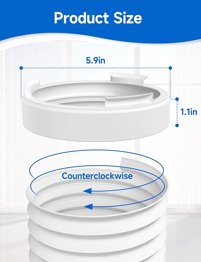 Flexible Portable Air Conditioner Hose Kit, 5.9'' Diameter Counterclockwise AC Exhaust Hose Length to 80" with Adapter