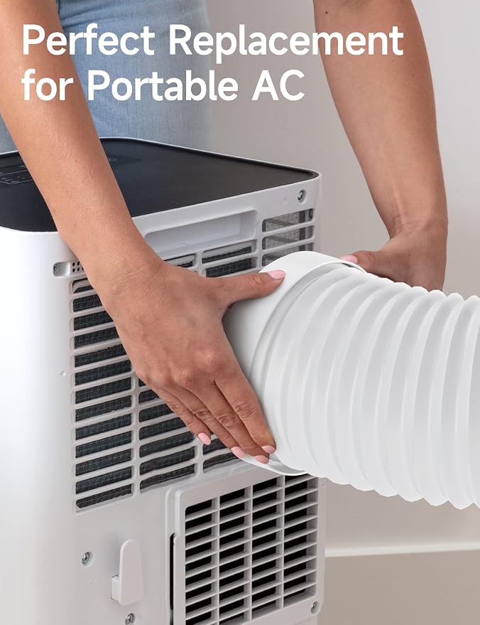 Flexible Portable Air Conditioner Hose Kit, 5.9'' Diameter Counterclockwise AC Exhaust Hose Length to 80" with Adapter